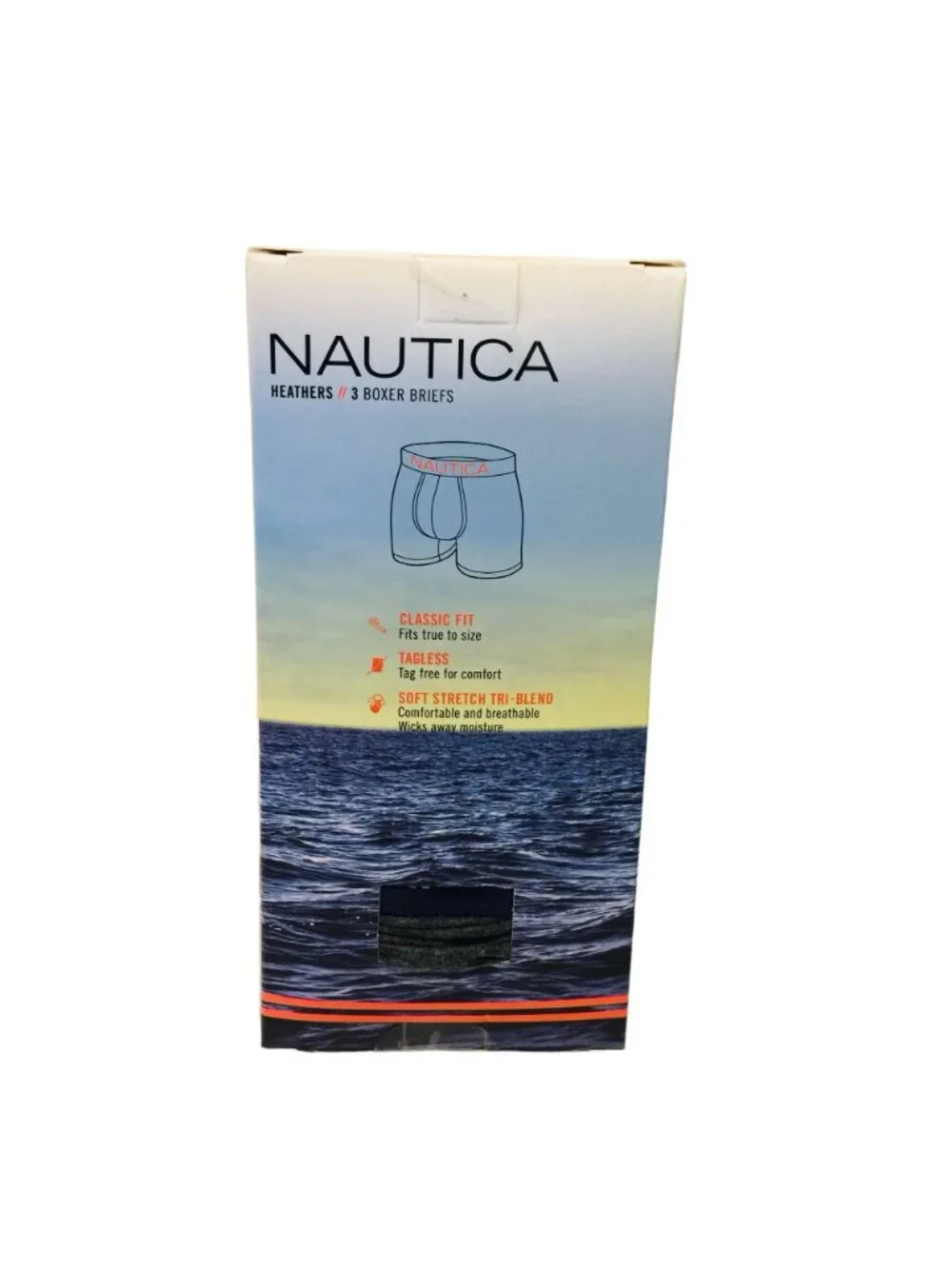 Nautica Men's Heathers Boxer Brief Size XL 40-42 Set of 3 Poly Blend